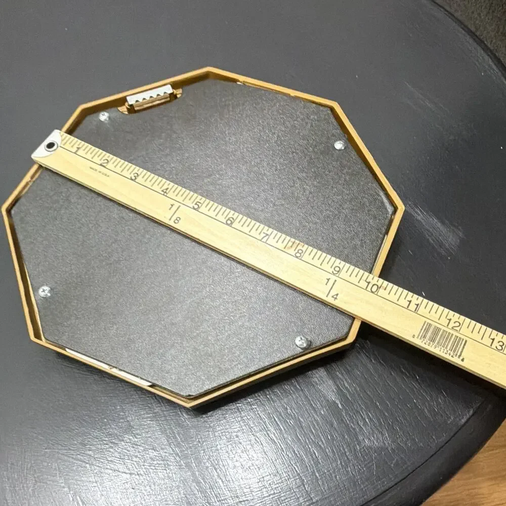 Vintage Gold Ornate Octagon Hanging Photo Frame 10” hexagon Swan Theme Landscape